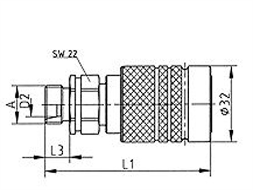 Kugel-Schnellkupplung DN10, verlängertes AG M14x1,5, leichte Reihe, konischdichtend, 300bar, Stahl, 